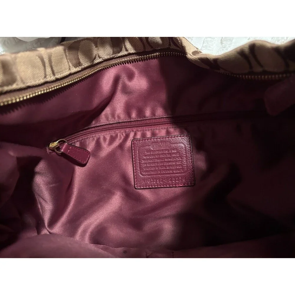 Coach F23279 Park Signature Hobo Burgundy Tote Crossbody Bag